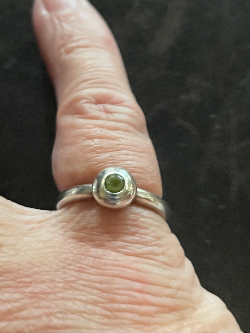 James Avery Sterling Silver Ring with Green Peridot Accent